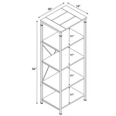 54" Austin Bookshelf Brown - Linon 11 54" Austin Bookshelf Brown - Linon - Image 9