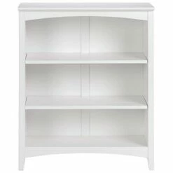 Camaflexi 3 Tier Shaker Style Open Storage Organization Bookshelf Wood Bookcase Shelf Unit w/ 2 Adjustable and 1 Fixed Shelves, White Finish