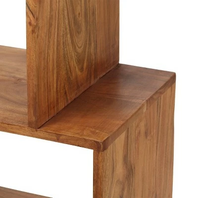 47.2" Perry Boho Handcrafted 4 Shelf Bookshelf Light Natural - Christopher Knight Home 5 47.2" Perry Boho Handcrafted 4 Shelf Bookshelf Light Natural - Christopher Knight Home - Image 3