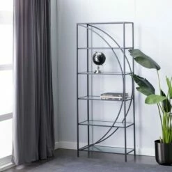 Olivia & May Industrial Iron Wall Shelf Black - Olivia & May