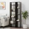 71" Sparks Modern Geometric High Shelf Bookcase Dark Gray - Christopher Knight Home 1 71" Sparks Modern Geometric High Shelf Bookcase Dark Gray - Christopher Knight Home -Bookshelves Sales Shop unnamed file 5171