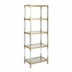 Olivia & May 69" Metal and Acrylic Bookcase Gold - Olivia & May -Bookshelves Sales Shop unnamed file 5187
