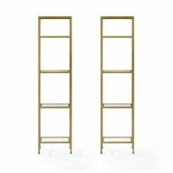 73" 2pc Aimee Narrow Etagere Set Gold - Crosley