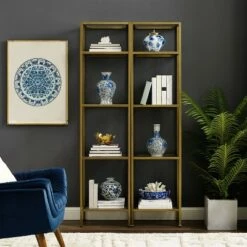 73" 2pc Aimee Narrow Etagere Set Gold - Crosley -Bookshelves Sales Shop unnamed file 5203