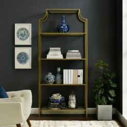 80.5" Aimee Etagere Gold - Crosley -Bookshelves Sales Shop unnamed file 5218