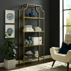 80.5" Aimee Etagere Gold - Crosley -Bookshelves Sales Shop unnamed file 5219