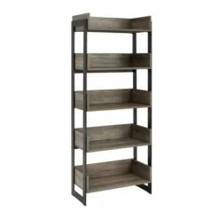 64" Remington Modern Industrial Box Shelf Bookcase - Saracina Home Gray Wash -Bookshelves Sales Shop unnamed file 5225