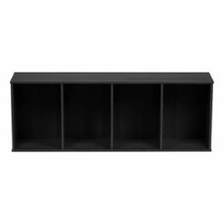 IRIS 4 Tier Tall Freestanding Wood Storage Bookshelf Shelf Shelving Unit, Black