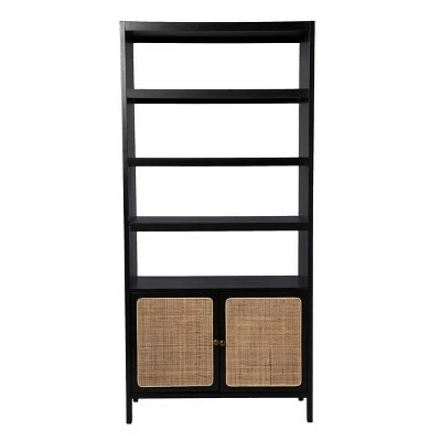 74" Groveholme Bookcase/Storage Shelf Black/Gold - Aiden Lane 5 74" Groveholme Bookcase/Storage Shelf Black/Gold - Aiden Lane - Image 3