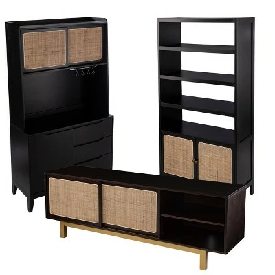 74" Groveholme Bookcase/Storage Shelf Black/Gold - Aiden Lane 11 74" Groveholme Bookcase/Storage Shelf Black/Gold - Aiden Lane - Image 9