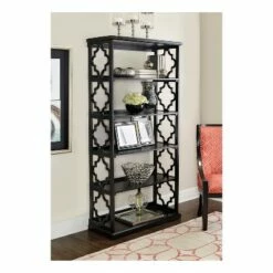 Anthony 72" 5 Shelf Painted Bookcase - Powell Company Black -Bookshelves Sales Shop unnamed file 5280