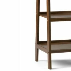72"x24" Hawkins Solid Wood Ladder Shelf with Storage - Wyndenhall Medium Saddle Brown -Bookshelves Sales Shop unnamed file 5291