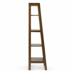 72"x24" Hawkins Solid Wood Ladder Shelf with Storage - Wyndenhall Medium Saddle Brown -Bookshelves Sales Shop unnamed file 5293