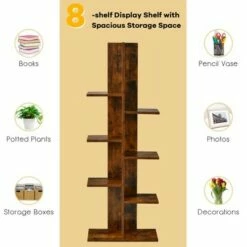 Costway 8-shelf Bookcase Freestanding Tree shelf Display Storage Stand BlackWhite 19 Costway 8-shelf Bookcase Freestanding Tree shelf Display Storage Stand BlackWhite -Bookshelves Sales Shop unnamed file 531