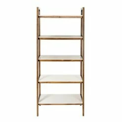 Madison Park 74" Avenu Shelf - Pecan/Off White