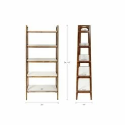 Madison Park 74" Avenu Shelf - Pecan/Off White -Bookshelves Sales Shop unnamed file 5321