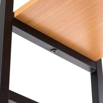 Fabulaxe Industrial Style 5 Shelf Wood and Metal Bookcase 8 Fabulaxe Industrial Style 5 Shelf Wood and Metal Bookcase - Image 6