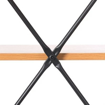 Fabulaxe Industrial Style 5 Shelf Wood and Metal Bookcase 9 Fabulaxe Industrial Style 5 Shelf Wood and Metal Bookcase - Image 7