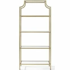 Metal Glass Bookcase in Antique Gold - Pemberly Row -Bookshelves Sales Shop unnamed file 5352