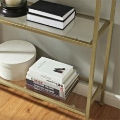 Metal Glass Bookcase in Antique Gold - Pemberly Row -Bookshelves Sales Shop unnamed file 5354