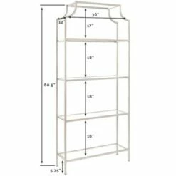 Metal Glass Bookcase in Antique Gold - Pemberly Row -Bookshelves Sales Shop unnamed file 5356