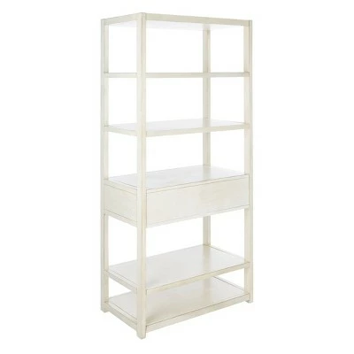 70" Johni 1 Drawer and 5 Shelves Etagere - Safavieh Antique White 8 70" Johni 1 Drawer and 5 Shelves Etagere - Safavieh Antique White - Image 6