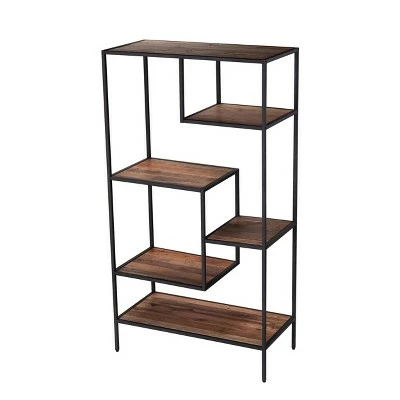 58.75" Thropel Reclaimed Wood Etagere Natural/Gray - Aiden Lane 5 58.75" Thropel Reclaimed Wood Etagere Natural/Gray - Aiden Lane - Image 3