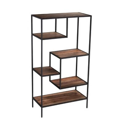 58.75" Thropel Reclaimed Wood Etagere Natural/Gray - Aiden Lane 8 58.75" Thropel Reclaimed Wood Etagere Natural/Gray - Aiden Lane - Image 6