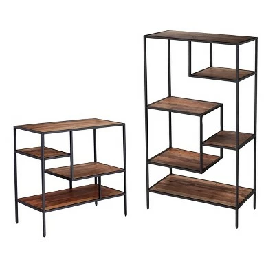 58.75" Thropel Reclaimed Wood Etagere Natural/Gray - Aiden Lane 12 58.75" Thropel Reclaimed Wood Etagere Natural/Gray - Aiden Lane - Image 10