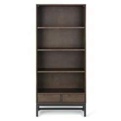 66"x30" Devlin Mid-Century Bookshelf Walnut Brown - WyndenHall 16 66"x30" Devlin Mid-Century Bookshelf Walnut Brown - WyndenHall -Bookshelves Sales Shop unnamed file 5410