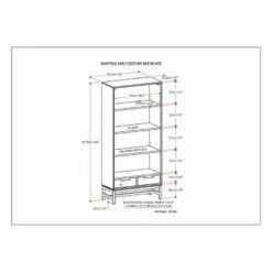 66"x30" Devlin Mid-Century Bookshelf Walnut Brown - WyndenHall 17 66"x30" Devlin Mid-Century Bookshelf Walnut Brown - WyndenHall -Bookshelves Sales Shop unnamed file 5411