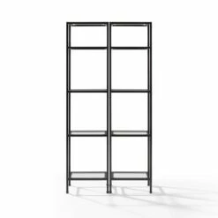 73" 2pc Aimee Narrow Etagere Set Oil Rubbed Bronze - Crosley