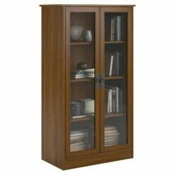 53" Auburn Hill Bookcase with Glass Doors Room & Joy Brown