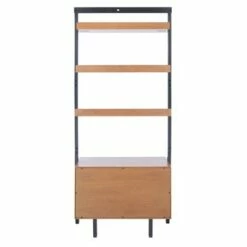 71.96" Vlad 3 Shelves and 1 Door Etagere Natural/Charcoal - Safavieh -Bookshelves Sales Shop unnamed file 5453