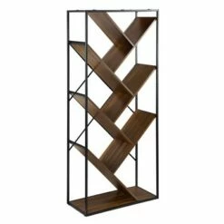 68" Anti Gravity Inverted V Bookshelf - Saracina Home Dark Walnut