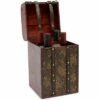 Okuna Outpost Wooden 4 Bottles Travel Wine for Storage Storage Bar Accessory, Flower Pattern, 8 x 8.5 x 13.8 in. -Bookshelves Sales Shop unnamed file 5558