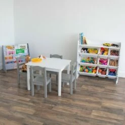 Kids' 4 Tier Bookshelf Organizer Gray/White - Humble Crew -Bookshelves Sales Shop unnamed file 569