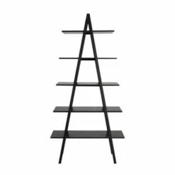 Modern Industry Metal/Wooden 5 Tier 'A' Frame Bookcase and Shelves - Glitzhome Black -Bookshelves Sales Shop unnamed file 576