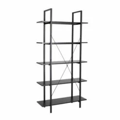 Modern Industry Metal/Wooden 5 Tier Bookcase and Shelves - Glitzhome Black 13 Modern Industry Metal/Wooden 5 Tier Bookcase and Shelves - Glitzhome Black -Bookshelves Sales Shop unnamed file 597