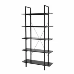 Modern Industry Metal/Wooden 5 Tier Bookcase and Shelves - Glitzhome Black 18 Modern Industry Metal/Wooden 5 Tier Bookcase and Shelves - Glitzhome Black -Bookshelves Sales Shop unnamed file 602