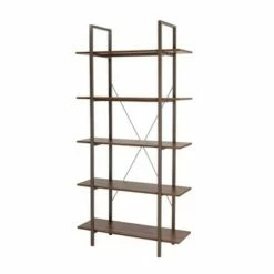 Modern Industry Metal/Wooden 5 Tier Bookcase and Shelves - Glitzhome Black 19 Modern Industry Metal/Wooden 5 Tier Bookcase and Shelves - Glitzhome Black -Bookshelves Sales Shop unnamed file 603
