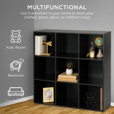 Best Choice Products 9-Cube Bookshelf, Display Storage System, Compartment Organizer w/ 3 Removable Back Panels - Black 4 Best Choice Products 9-Cube Bookshelf, Display Storage System, Compartment Organizer w/ 3 Removable Back Panels - Black - Image 2