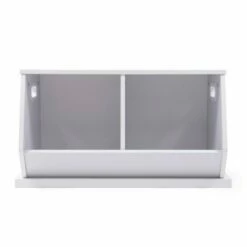 Wood Toy Storage Cubby and Kids' Bookcase White - Humble Crew