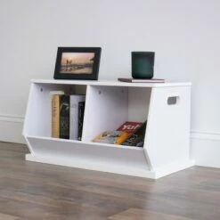 Wood Toy Storage Cubby and Kids' Bookcase White - Humble Crew -Bookshelves Sales Shop unnamed file 646