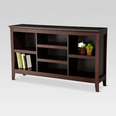 32" Carson Horizontal Bookcase with Adjustable Shelves - Threshold Walnut Brown 4 32" Carson Horizontal Bookcase with Adjustable Shelves - Threshold Walnut Brown - Image 2