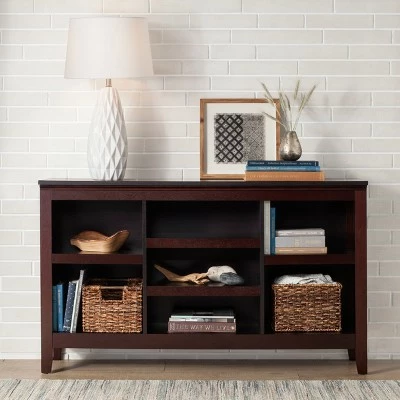 32" Carson Horizontal Bookcase with Adjustable Shelves - Threshold Walnut Brown 5 32" Carson Horizontal Bookcase with Adjustable Shelves - Threshold Walnut Brown - Image 3