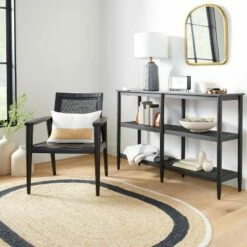 Hearth & Hand W/Magnolia Furniture Wood & Cane 3-Shelf Console Bookcase - Hearth & Handâ„¢ with Magnolia Black