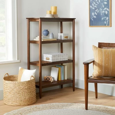 Hearth & Hand W/Magnolia Furniture Wood & Cane Tall 4-Shelf Bookcase - Hearth & Hand™ with Magnolia Black 3 Hearth & Hand W/Magnolia Furniture Wood & Cane Tall 4-Shelf Bookcase - Hearth & Hand™ with Magnolia Black