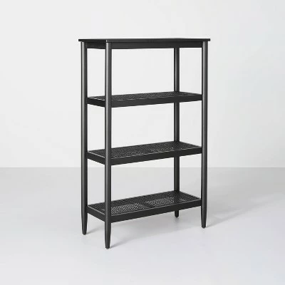 Hearth & Hand W/Magnolia Furniture Wood & Cane Tall 4-Shelf Bookcase - Hearth & Hand™ with Magnolia Black 11 Hearth & Hand W/Magnolia Furniture Wood & Cane Tall 4-Shelf Bookcase - Hearth & Hand™ with Magnolia Black - Image 9