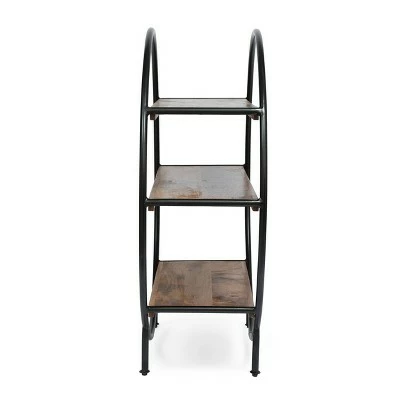 37.5" Dundas Handcrafted Industrial Circular Mango Wood Shelf Natural/Black - Christopher Knight Home 5 37.5" Dundas Handcrafted Industrial Circular Mango Wood Shelf Natural/Black - Christopher Knight Home - Image 3